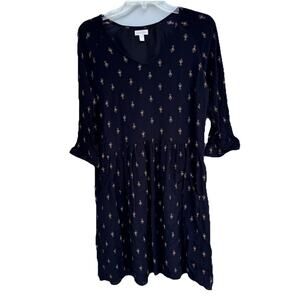 Garnet Hill Dress Black Knee Length Lined Women's Size 10 33654